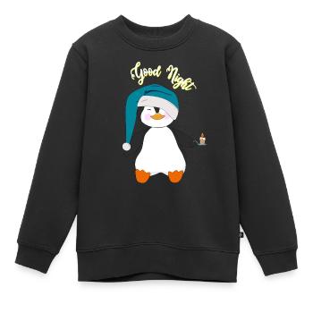 Pingouin bonne nuit - Sweat Premium enfant bio - noir - Devant - AI Model Kid Female (0cm)