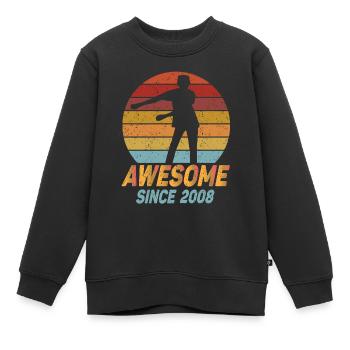 Génial depuis 2008 13e cadeau d'anniversaire - Sweat Premium enfant bio - noir - Devant - AI Model Kid Female (0cm)