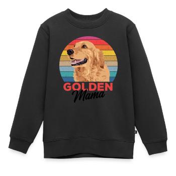 Golden retriever - Sweat Premium enfant bio - noir - Devant - AI Model Kid Female (0cm)
