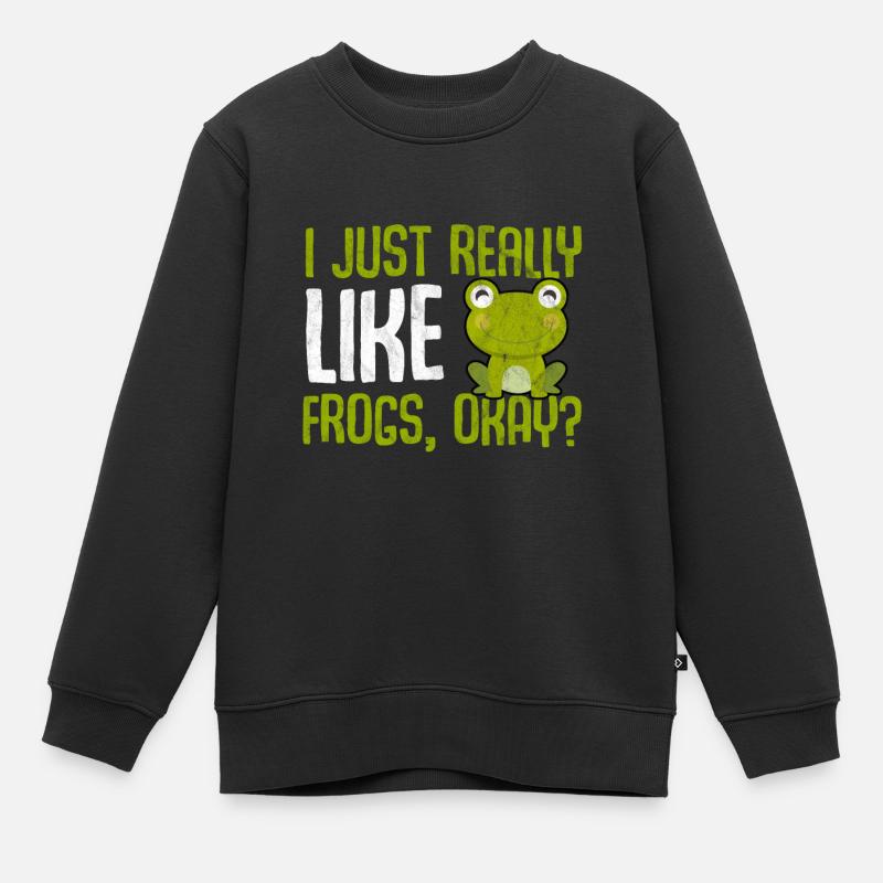 Frosch - Kinder Premium Organic Sweatshirt - Schwarz