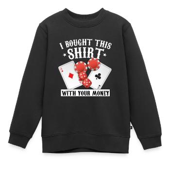 poker - Sweat Premium enfant bio - noir - Devant - AI Model Kid Female (0cm)