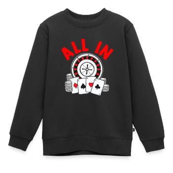 Poker Casino Royal Flush Full House Gambling Diamonds - Kids Premium Organic Sweatshirt - black - Front - AI Model Kid Female (0cm)