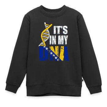 Bosnien ist in meiner DNA - Kinder Premium Organic Sweatshirt - Schwarz - Vorne - AI Model Kid Female (0cm)