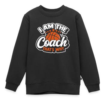 Basketball Streetball Dunking Coach Korb - Kinder Premium Organic Sweatshirt - Schwarz - Vorne - AI Model Kid Female (0cm)
