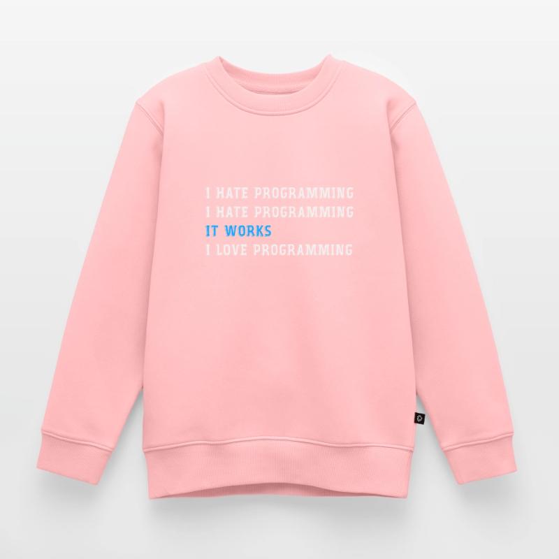 Funny gift programmers hate programming Kids Premium Organic Sweatshirt