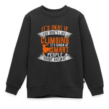Klettern Kletterpark Freiklettern Berg Karabiner - Kinder Premium Organic Sweatshirt - Schwarz - Vorne - AI Model Kid Female (0cm)