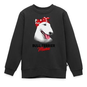 Bull terrier - Sweat Premium enfant bio - noir - Devant - AI Model Kid Female (0cm)