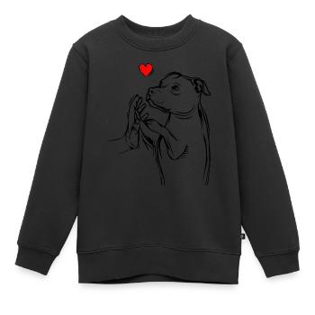 Staffordshire Bullterrier - Kinder Premium Organic Sweatshirt - Schwarz - Vorne - AI Model Kid Female (0cm)