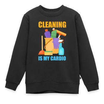 Drôle de femme de ménage nettoyeuse ménage ménage ménage - Sweat Premium enfant bio - noir - Devant - AI Model Kid Female (0cm)