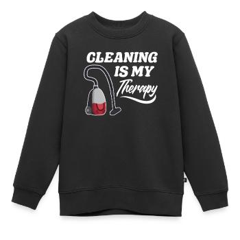 Drôle de femme de ménage nettoyeuse ménage ménage ménage - Sweat Premium enfant bio - noir - Devant - AI Model Kid Female (0cm)