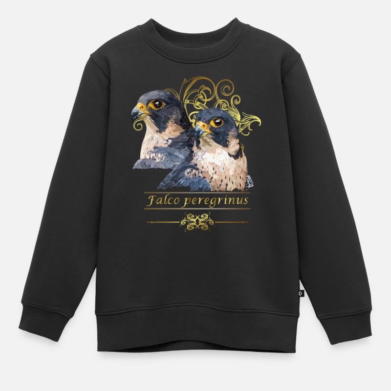 Wanderfalke - Kinder Premium Organic Sweatshirt - Schwarz