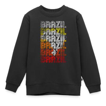 Brasilien - Kinder Premium Organic Sweatshirt - Schwarz - Vorne - AI Model Kid Female (0cm)