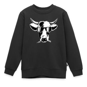 Coole Winter Kuh Milchkuh Landwirt Bauernhof - Kinder Premium Organic Sweatshirt - Schwarz - Vorne - AI Model Kid Female (0cm)