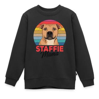 Staffordshire Bullterrier - Kinder Premium Organic Sweatshirt - Schwarz - Vorne - AI Model Kid Female (0cm)