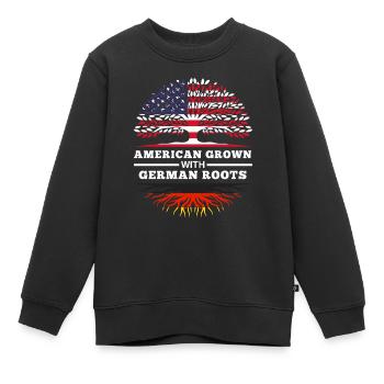 Amerikaner mit deutschen Wurzeln Deutsch USA - Kinder Premium Organic Sweatshirt - Schwarz - Vorne - AI Model Kid Female (0cm)