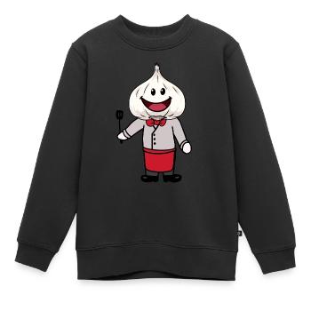 Chef Chef Chef Fantaisie Chef Ail - Sweat Premium enfant bio - noir - Devant - AI Model Kid Female (0cm)