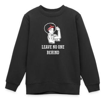 Ne laissez personne de côté - Sweat Premium enfant bio - noir - Devant - AI Model Kid Female (0cm)