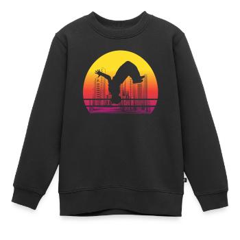 Parkour Backflip Siluette Freerunning Geschenk - Kinder Premium Organic Sweatshirt - Schwarz - Vorne - AI Model Kid Female (0cm)