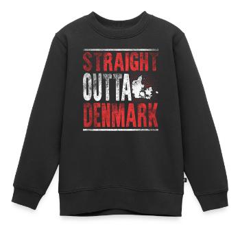Straight Outta Dänemark - Kinder Premium Organic Sweatshirt - Schwarz - Vorne - AI Model Kid Female (0cm)