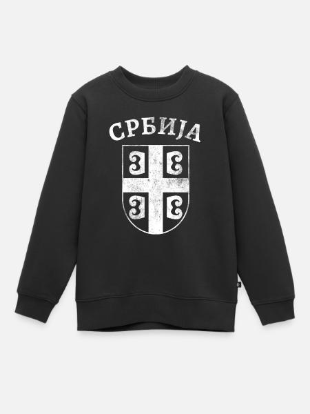 Serbien Kyrillisch - Kinder Premium Organic Sweatshirt - Schwarz