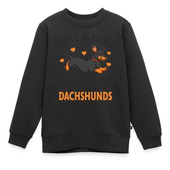 Dackel - Kinder Premium Organic Sweatshirt - Schwarz - Vorne - AI Model Kid Female (0cm)
