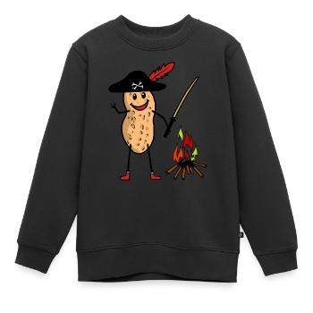 Cacahuète Pirate Buccaneer Campfire Sabre pour enfants - Sweat Premium enfant bio - noir - Devant - AI Model Kid Female (0cm)