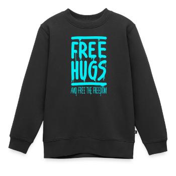 Free Hugs Umarmung - Kinder Premium Organic Sweatshirt - Schwarz - Vorne - AI Model Kid Female (0cm)