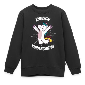 Cadeau enfant de la maternelle Enfin amusant de la maternelle - Sweat Premium enfant bio - noir - Devant - AI Model Kid Female (0cm)