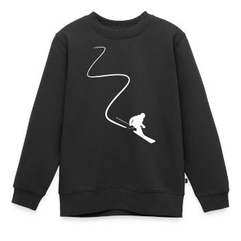 Tiefschnee ski fahrer ski wintersport geschenk - Kinder Premium Organic Sweatshirt - Schwarz - Vorne - AI Model Kid Female (0cm)