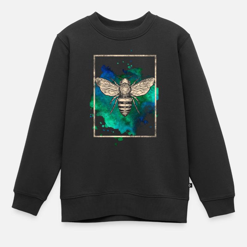 bee - Kids Premium Organic Sweatshirt - black