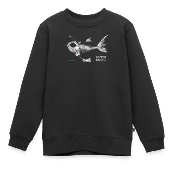 Fischgräte Fischkopf Bester Angler - Kinder Premium Organic Sweatshirt - Schwarz - Vorne - AI Model Kid Female (0cm)
