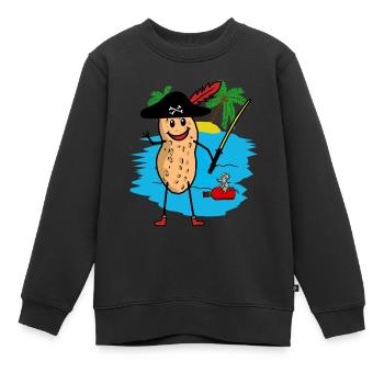 Cacahuète Boucanier Pirate Fantasy Enfants Pirates - Sweat Premium enfant bio - noir - Devant - AI Model Kid Female (0cm)