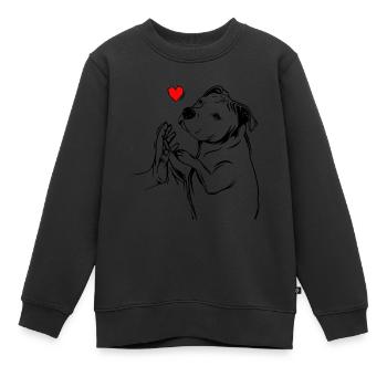 Pit bull - Kids Premium Organic Sweatshirt - black - Front - AI Model Kid Female (0cm)