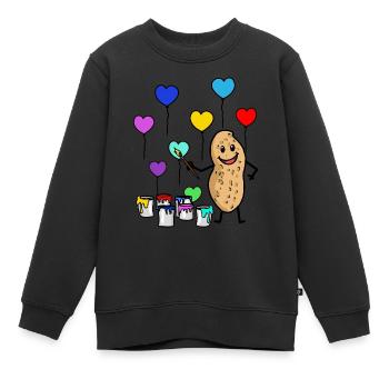 Maler Meister Erdnuss Künstler Pinsel Geburtstag - Kinder Premium Organic Sweatshirt - Schwarz - Vorne - AI Model Kid Female (0cm)