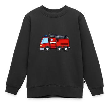 Camion de pompier - Sweat Premium enfant bio - noir - Devant - AI Model Kid Female (0cm)