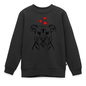 Staffordshire Bullterrier - Kinder Premium Organic Sweatshirt - Schwarz - Vorne - AI Model Kid Female (0cm)