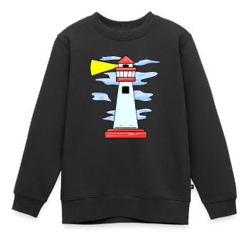 Leuchtturm - Kinder Premium Organic Sweatshirt - Schwarz - Vorne - AI Model Kid Female (0cm)