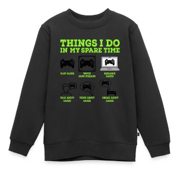 Gamer - Kinder Premium Organic Sweatshirt - Schwarz - Vorne - AI Model Kid Female (0cm)