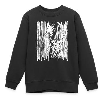 Farbklecks Farbspritzer Zeichnung - Kinder Premium Organic Sweatshirt - Schwarz - Vorne - AI Model Kid Female (0cm)