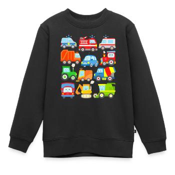 Conception de véhicule enfants voitures train camions - Sweat Premium enfant bio - noir - Devant - AI Model Kid Female (0cm)