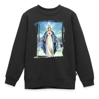 Holly Mary Maria Madonna Mariana Jungfrau Maria - Kinder Premium Organic Sweatshirt - Schwarz - Vorne - AI Model Kid Female (0cm)