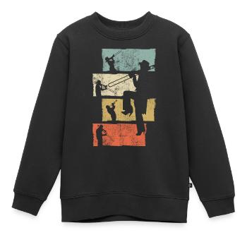 Posaune Musikinstrument - Kinder Premium Organic Sweatshirt - Schwarz - Vorne - AI Model Kid Female (0cm)