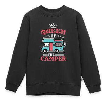 Womo Camper Queen Wohnmobil Camping - Sweat Premium enfant bio - noir - Devant - AI Model Kid Female (0cm)