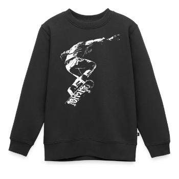 Skater Boy Fly High Street Art - Kinder Premium Organic Sweatshirt - Schwarz - Vorne - AI Model Kid Female (0cm)