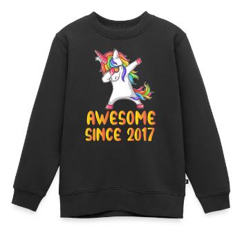 Awesome Since 2017, 4th Birthday Gift, 4 Year Old - Kinder Premium Organic Sweatshirt - Schwarz - Vorne - AI Model Kid Female (0cm)