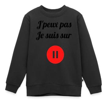 j'peux pas je suis sur pause - Sweat Premium enfant bio - noir - Devant - AI Model Kid Female (0cm)
