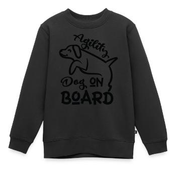 Crabot d’agilité à bord - Sweat Premium enfant bio - noir - Devant - AI Model Kid Female (0cm)