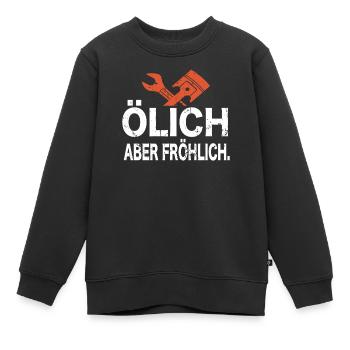 Ölich Aber Fröhlich - Zweirad Mechaniker Motorrad - Kinder Premium Organic Sweatshirt - Schwarz - Vorne - AI Model Kid Female (0cm)