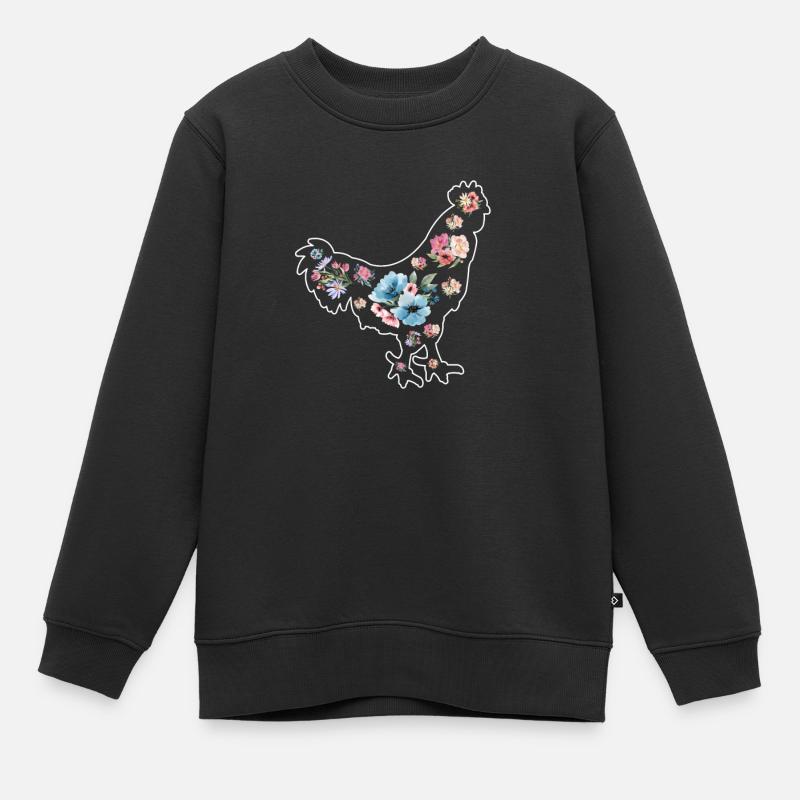 Poulets - Sweat Premium enfant bio - noir