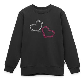 Cœur de cœur - Sweat Premium enfant bio - noir - Devant - AI Model Kid Female (0cm)